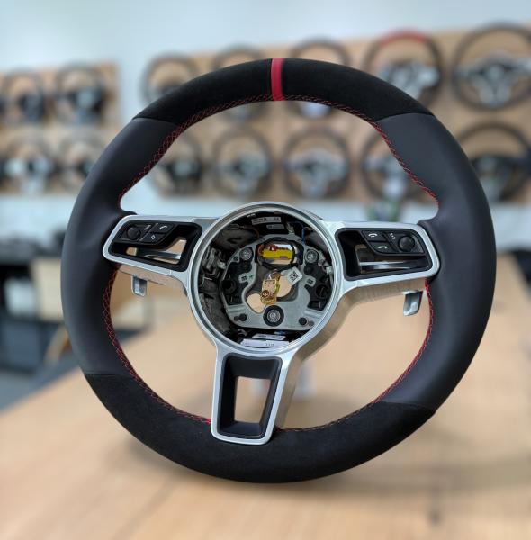 Porsche Macan, Panamera, Cayenne, GT, Boxster & Cayman Lenkrad neu beziehen Porsche Macan, Panamera, Cayenne, GT, Boxster & Cayman Lenkrad neu beziehen